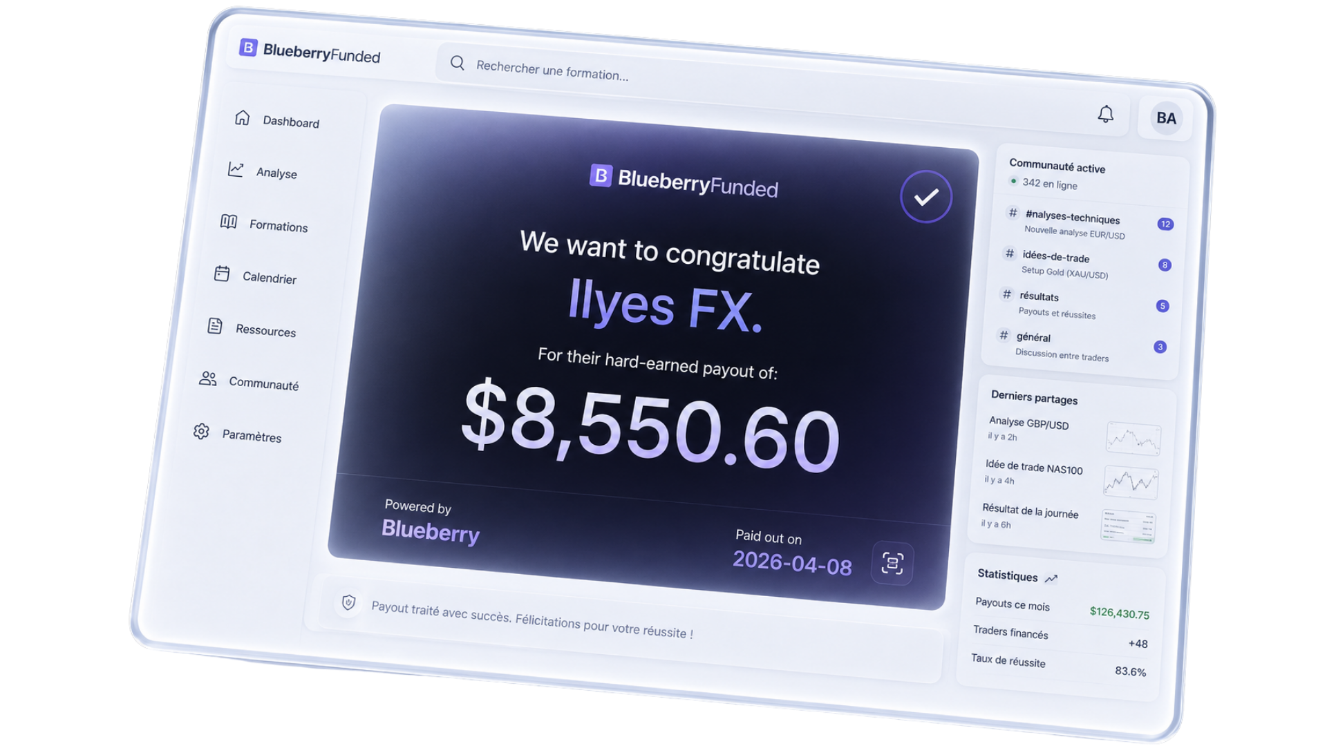 Vivre du trading — retraits et résultats concrets — Breakout Academy